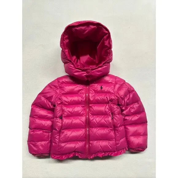 Polo Ralph Lauren Toddler Girl's 2/2T Water-Repellent 650 Fill‎ Down Jacket Pink - Picture 2 of 13